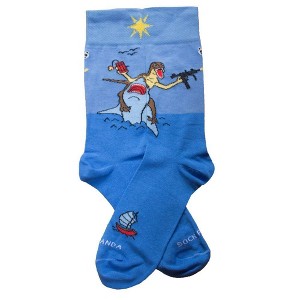Dinosaur and Shark Crew Socks from the Sock Panda (Men's Sizes Adult Large) - 1 of 4