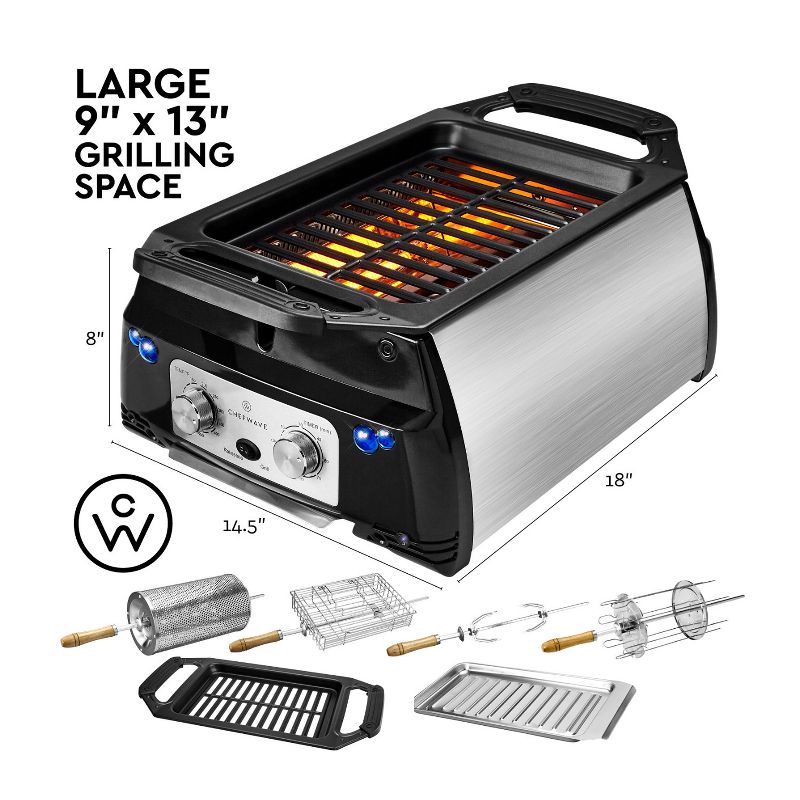 ChefWave Sosaku Smokeless Infrared Rotisserie Indoor Tabletop Grill, 2 of 4