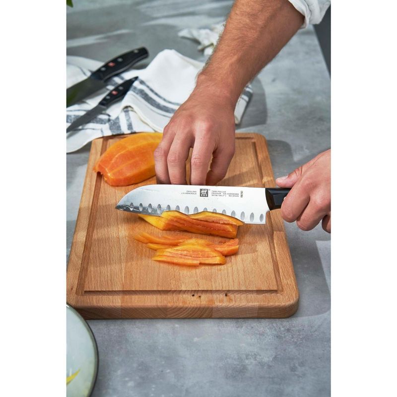 ZWILLING TWIN Signature 7-inch Hollow Edge Santoku Knife, 2 of 6