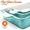 NutriChef 3Pcs. Nonstick Bakeware PFOA PFOS PTFE Tray Set w/Odor-Free Ceramic, 446°F Oven Microwave/Dishwasher Safe Rectangular Baking Pan, Aqua - image 4 of 4