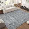 Soft Vintage Grey Area Rug - Ultra-Thin, Washable, Non-Slip, Large Dining Room Carpet for Modern Interiors - 2 of 4