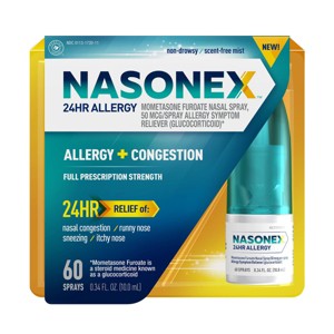 Nasonex  24HR Non Drowsy Mometasone Furoate Allergy Medicine Nasal Spray - 60 Sprays - 1 of 4