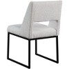 Meridian Furniture,Jayce Cream Boucle Fabric Dining Chair, Set of 2 - 2 of 4
