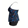 Plus Size Tankini Swimsuits For Women Blouson Tankini Tops With Swim Shorts Two Piece Bathing Suits - 2 of 4