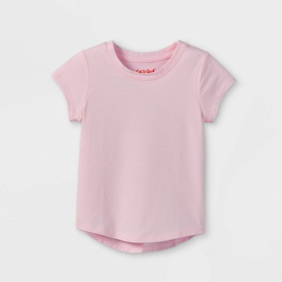 Toddler Girls' Solid Knit Short Sleeve T-shirt - Cat & Jack™ Light Pink ...