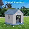 SEVOBAL Pet Crates and Houses Roof Dog House Waterproof UV Resistant Ventilation Grass Fixing Support Columns for Outdoor, Blue, 31.18"*33.7"*32.52" - 2 of 4