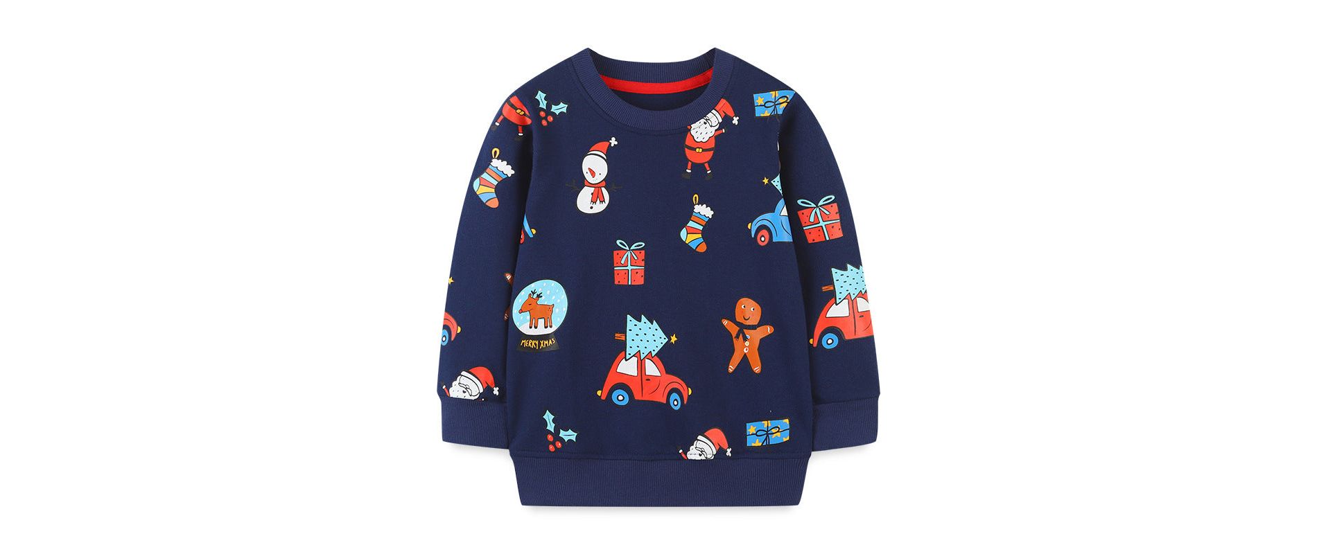 MyKids-Usa Baby Boy Christmas Print Pattern Long Sleeve Cartoon Children’s Hoodie