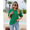 Women's Round Neck Short Sleeve Sweater Summer Casual Puff Sleeve Pullover Knit Top - 3 of 4