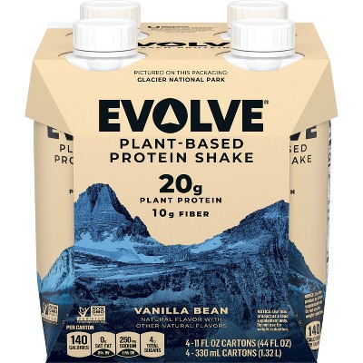 Evolve Real Plant-Powered Protein Shake - Vanilla Bean - 4pk/44 fl oz