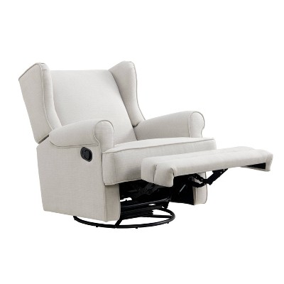 Teegan Sand Swivel Glider Recliner with Plush Wingback Design