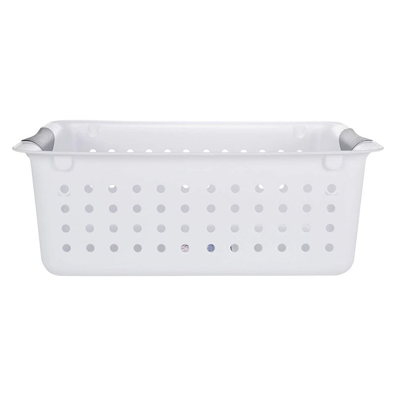 Sterilite Ultra Ventilated Open Top Plastic Storage Organizer Basket with Gray Contoured Carrying Handles, 5 of 8