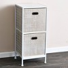 Household Essentials 2pc 12" x 13" Fabric Storage Bin Set Tan: 13 Inch Cube Storage System, Foldable with Handles - 4 of 4
