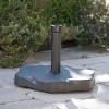 Okak All-Weather Irregular Shape Umbrella Base with Adjustable Knob, Umbrella Stand and Concrete Inside, Cantilever Umbrella Base for Home, Black - 2 of 4