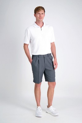 Haggar Men's Cool 18 Pro Regular Fit Pleated Front Short 44 X 9.5 ...