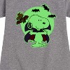 Girls' - Peanuts - Glow In The Dark Snoopy Vampire Graphic Short Sleeve Fleece Dress - 2 of 4