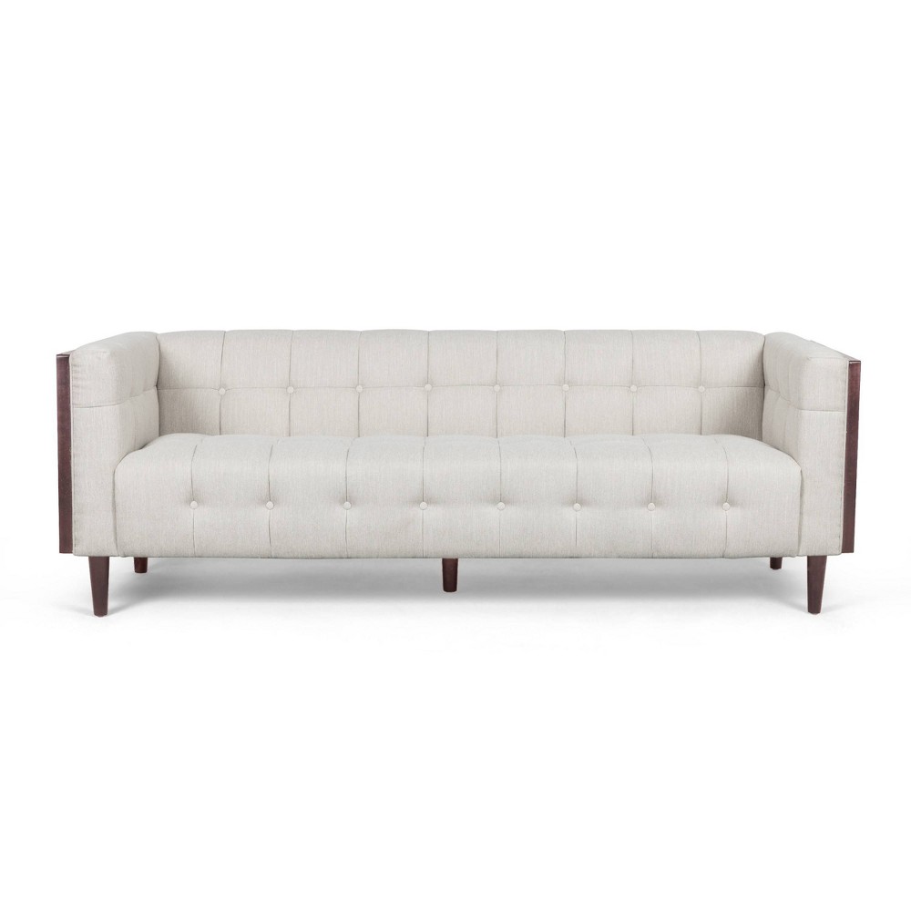 Photos - Sofa Mclarnan Contemporary Tufted 3 Seater  Beige/Brown - Christopher Knigh