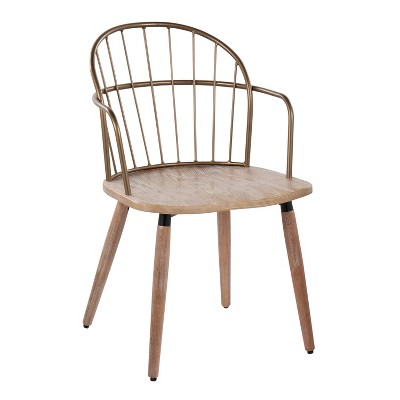 Riley Dining Chair Antique Copper/White Wash - Lumisource