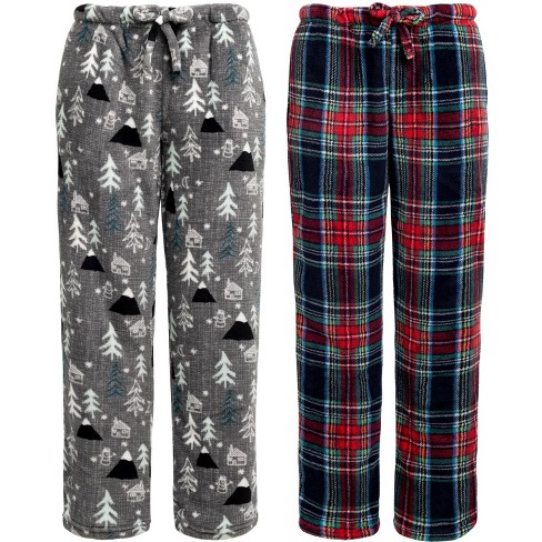 3 Pack: Mens Pajama Pants – Mens Fleece Plaid Lounge Pajama