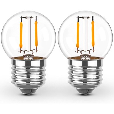 Runesay E26 Low Light Bulbs, 1Watt G40 Edsion Small LED Light Bulbs Equal to 10w Incandescent, 2700k Warm White, 230V, 2Pcs