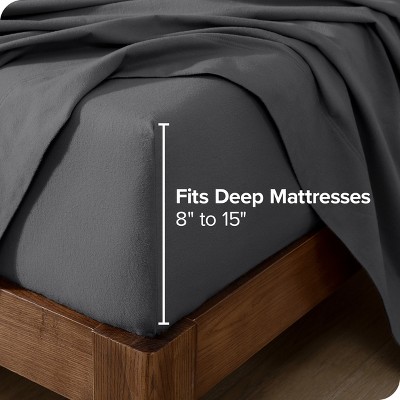 Gray Organic Cotton Flannel Queen Sheet Set with Deep Pockets