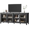 TV Stand for 65 Inch, Entertainment Center with Storage Cabinet and 4 Sliding Glass Doors, Mid Century Modern Media TV Console Table for Living Room - 2 of 4