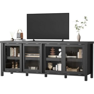 Coucheta 65 ‘’Modern TV Stand for  TV - Center with 4 Sliding Glass Doors & Storage Cabinet, Media Console Table for Living Room(Black) - 1 of 4