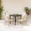vidaXL Garden Dining Set Beige, Black, Cream White - 2 of 4
