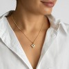 Adornia 14k Gold Plated White Mother of Pearl Initial Floral Necklace - 2 of 3