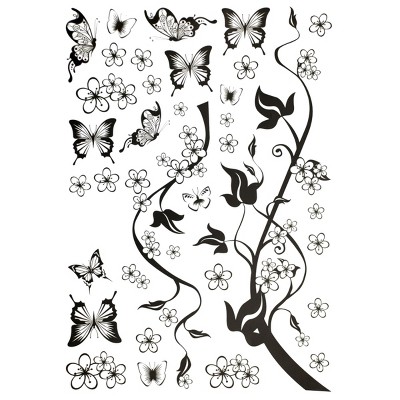 Slickblue Sakura Sake Vinyl Sticker – Beautiful Cherry Blossom Wall Art 19.7" x 27.6"
