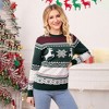 Family Christmas Sweater Crew Neck Reindeer Snowflakes Knitted Pullover for Women/Men/Kids - 2 of 4