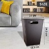 Aoibox Leather Trash Can, 16L/4.2 Gallon Office Wastebasket with Handles for Desk, Square Bedroom Garbage Bin for Home Dorm Decorative Brown - 2 of 4