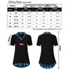 WhizMax Women's Short Sleeve Contrast Collared Shirts Patchwork Work Blouse Tunics Tops - 4 of 4