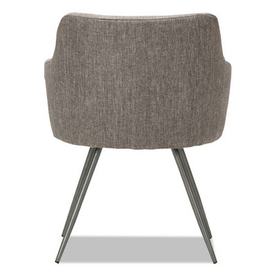Contemporary Gray Tweed Captain's Chair with Chrome Base