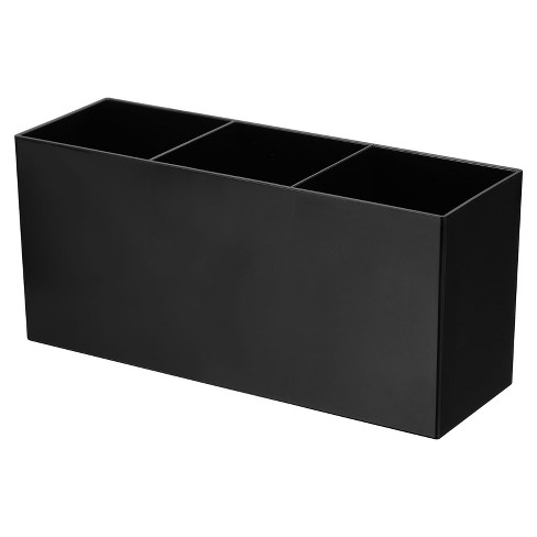 Unique Bargains Office Desk 3 Compartments Acrylic Pen Pencil Holder - image 1 of 4