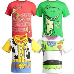 Disney Pixar Toy Story Buzz Lightyear Woody Forky Rex 4 Pack T-Shirts Infant to Big Kid - 1 of 4