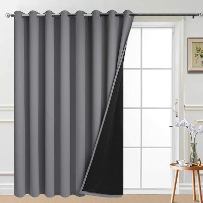 Yakamok Room Darkening Thermal Insulated Blackout Curtains for Bedroom (W100 x L96,Grey 1 Panel)