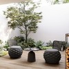 POVISON Modern Round Outdoor Swivel Lounge Chair, Balck Wicker Sofa with Metal Frame, Weather Resistant, Fully Assembled - 2 of 4