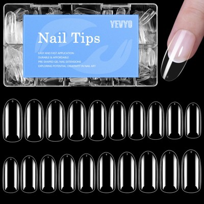 YEVYO Round Gel Fake Nail Tips Full Cover On Fake Nails - 240 PCS