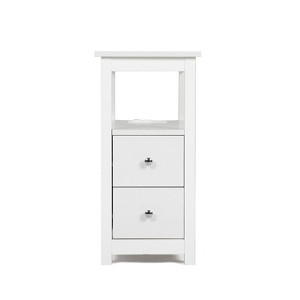 Infurnic Utility Storage Cabinets Modern Sturdy Wood Structure, Convenient for Living Room, White, 11.75"*23.75"*24" - 1 of 4