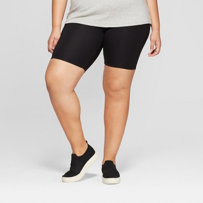 black plus size biker shorts