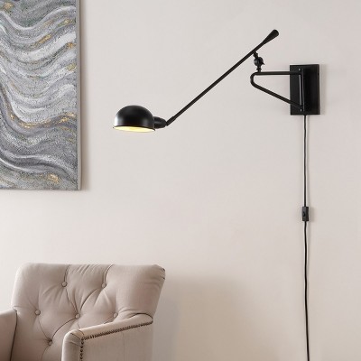 Moxley 36.5" Adjustable Black Iron Wall Sconce