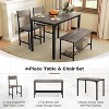 Tangkula Dining Table Set for 4 Dinette Set w/Bench & Chairs 2-Person Kitchen Table and Chairs w/Metal Frame & Storage Rack - 4 of 4