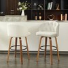 Beautyolove Faux Leather Upholstered Bentwood Swivel Counter Height Bar Stool - 2 of 4