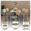 LeisureMod Velvet Dining Chair with Rattan Back, Set of 4 Side Kitchen Chair with Stainless Steel Base Euston Collection - 4 of 4