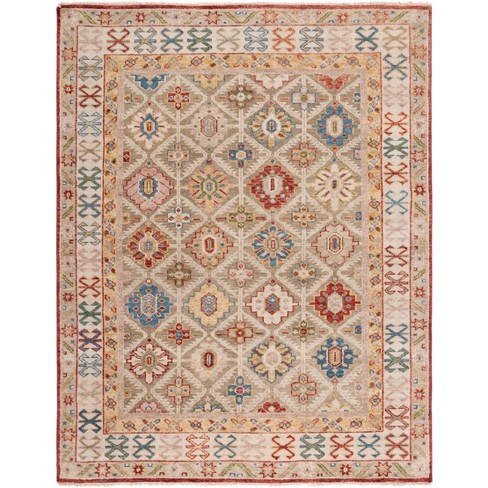 Samarkand Srk173 Hand Knotted Area Rug Beige ivory 9 x12