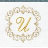 Linum Home Textiles 100% Turkish Cotton MONICA Gold Thread 2PC Embellished Hand Towel Set - 3 of 3