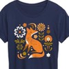 Women's - Instant Message - Autumn Fox & Flowers Short Sleeve Graphic T-Shirt - 2 of 4