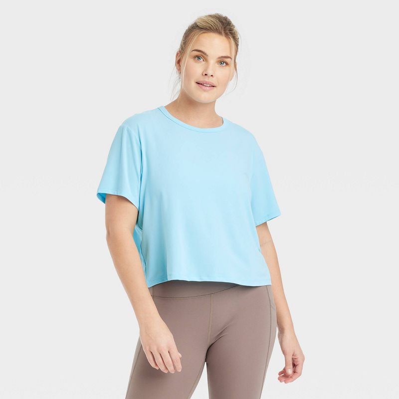 Women's Essential Crewneck Short Sleeve Top - All In Motion™, 4 of 10