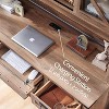 SinCiDo 60" Farmhouse L Shaped Office Desk w/ Hutch, Wood Home Office Executive Desk w/ Drawer & Charging Ports, Storage Cabinet - 4 of 4