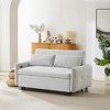 57.48" Pull-out Sofa Bed Convertible Couch 2 Seat Loveseat Sofa Modern Sleeper Sofa With 2 Throw Pillows USB Ports - 2 of 4